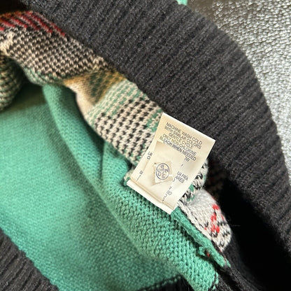 Novelty Christmas Sweater Mens Medium Green Black Llama Sweatshirt Pullover NEW