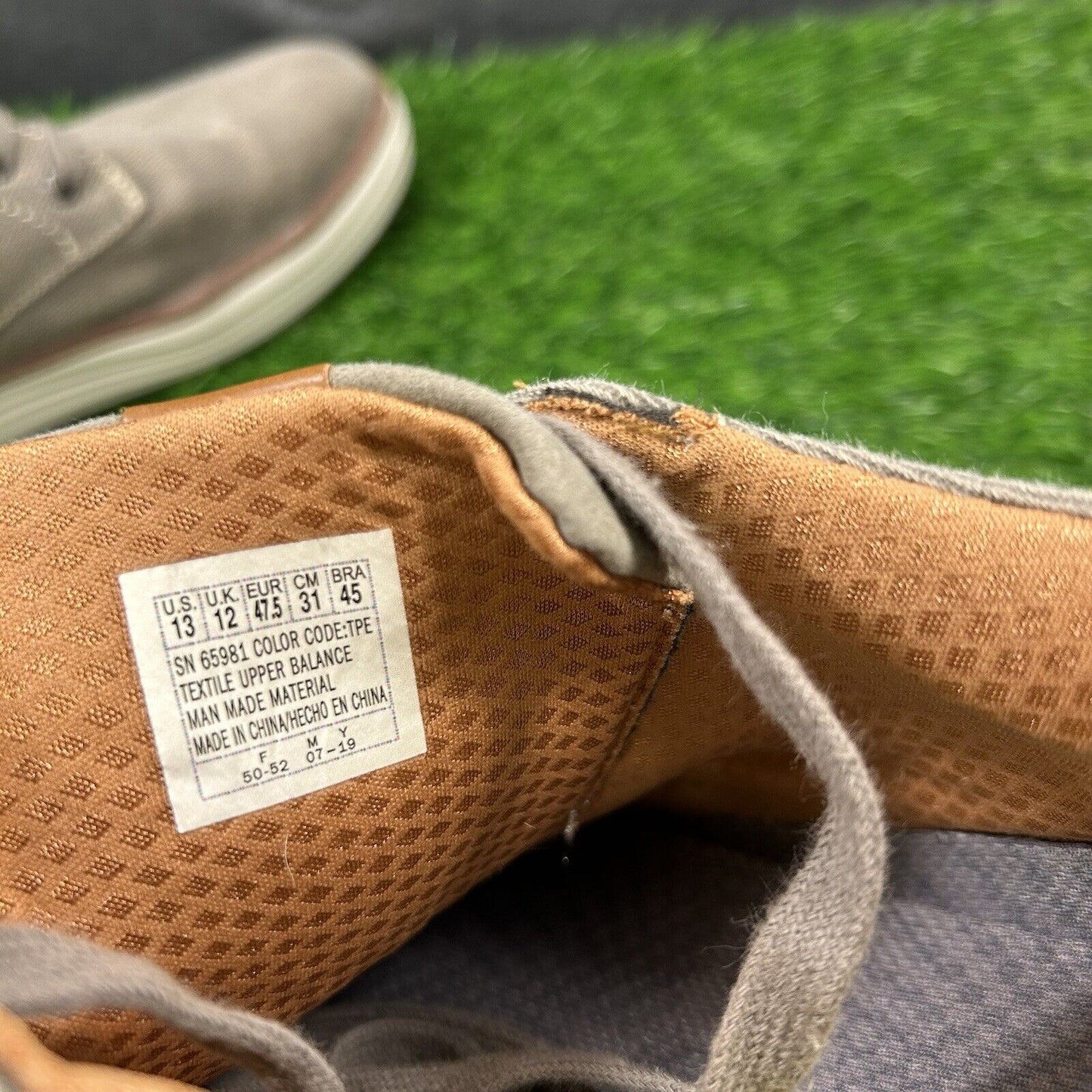 Skechers Oxfords Mens 13 Gray Brown Canvas Shoes Casual Comfort Lace Up Moreno