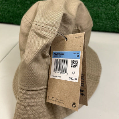 Nike Apex Bucket Hat Mens Medium Tan White Swoosh Outdoor Casual Y2K NEW