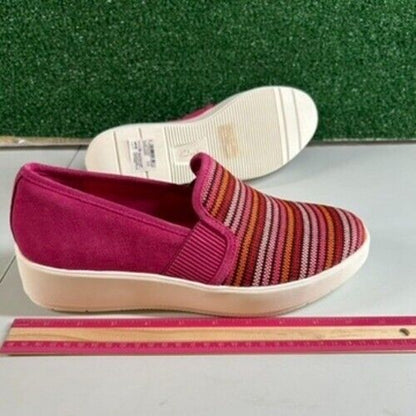 Clarks Layton Petal Sneakers Comfort Shoes Platform Pink Stripe Easter Womens 10