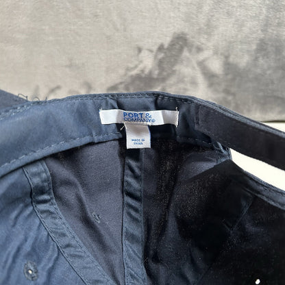 Warner Bros Baseball Hat Cap Mens Strap Back Navy Logo Adjustable Port & Company