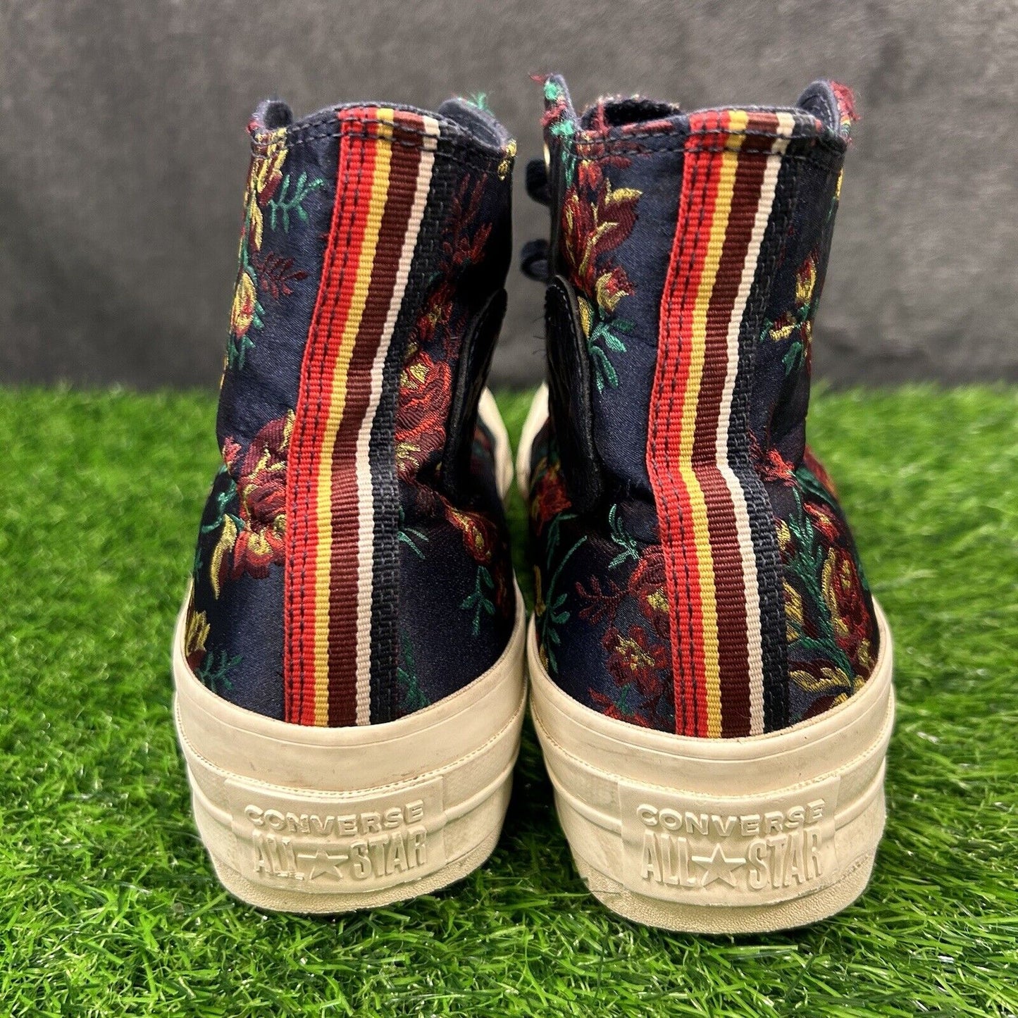 Converse Lift Ripple Womens 7.5 Blue White Flroal Shoes Sneakers High Top Casual