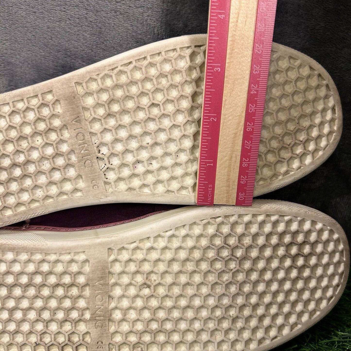 Vionic Cambridge Loafer Womens 9 M Purple Suede Moccasins Casual Comfort Buckle