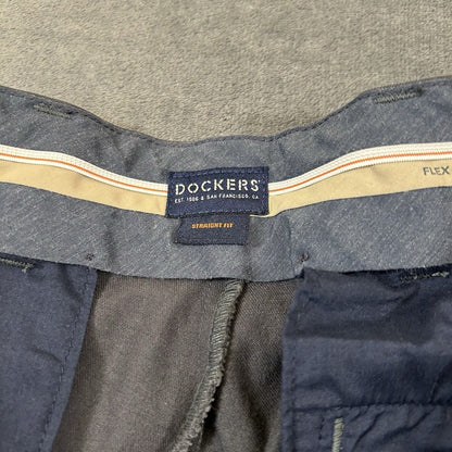 Dockers Chino Pants Mens 32x32" Gray Straight Fit Canvas Casual Work Comfort