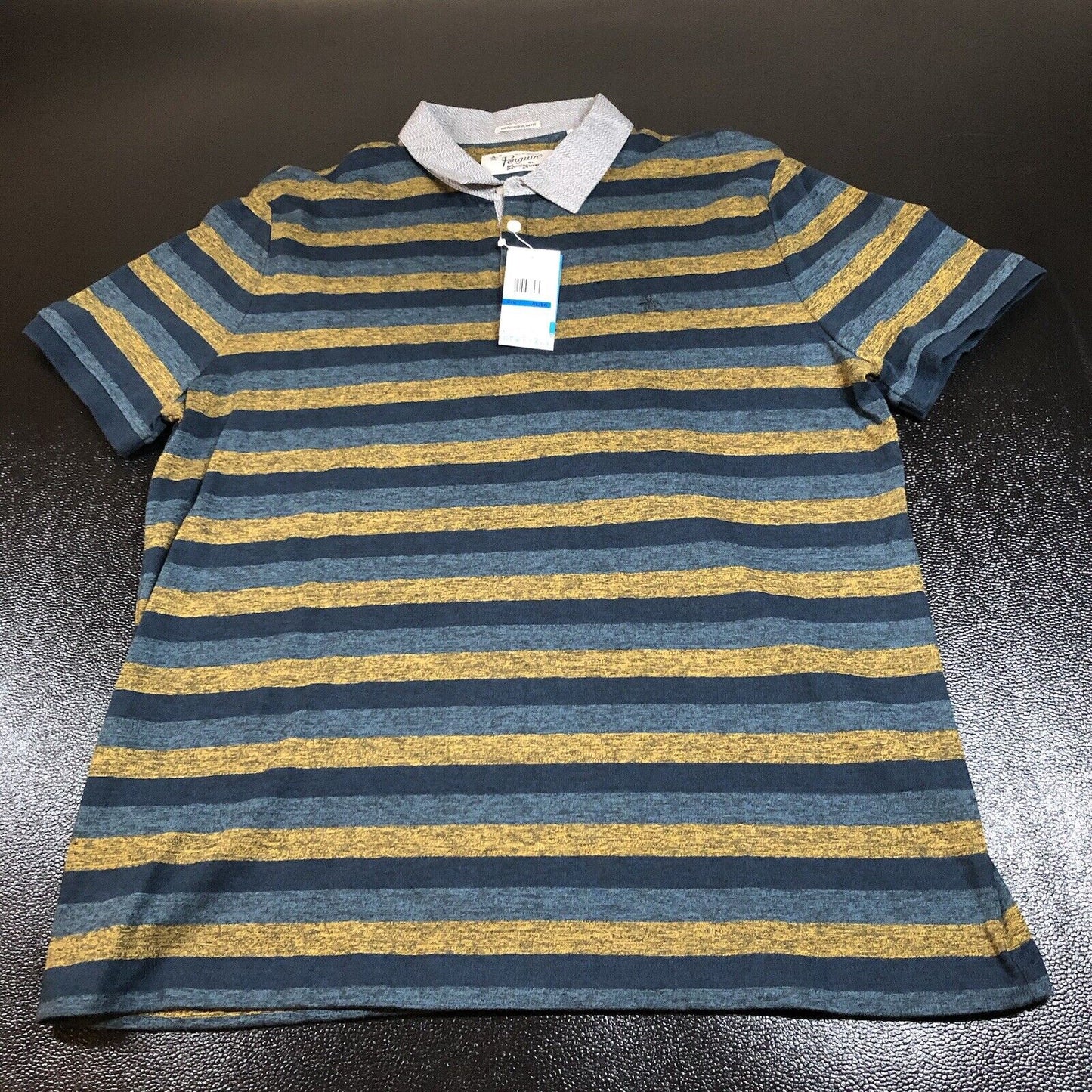 Penguin Munsingwear Shirt Mens Extra Large Blue Yellow Striped Heritage Slim New