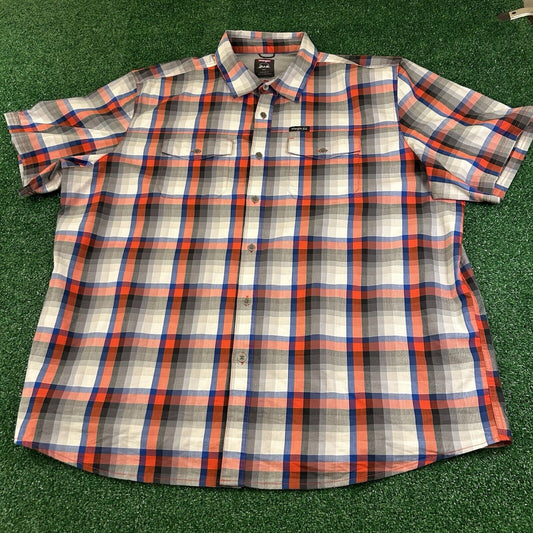 Wrangler Shirt Mens XXL 2XL Blue Red Gray Button Up Short Sleeve Flap Pockets
