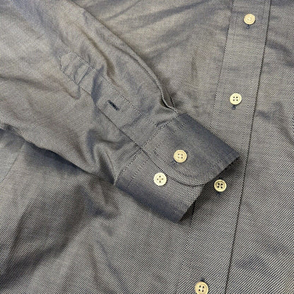 Jos A Bank Traveler Shirt Mens Extra Large Blue Button Up Long Sleeve Geometric