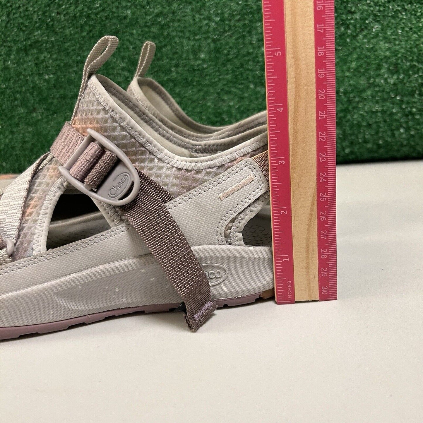 Chaco Odyssey All Terrain Sandals Women 9-9.5 Gray Purple Hiking Outdoor Comfort