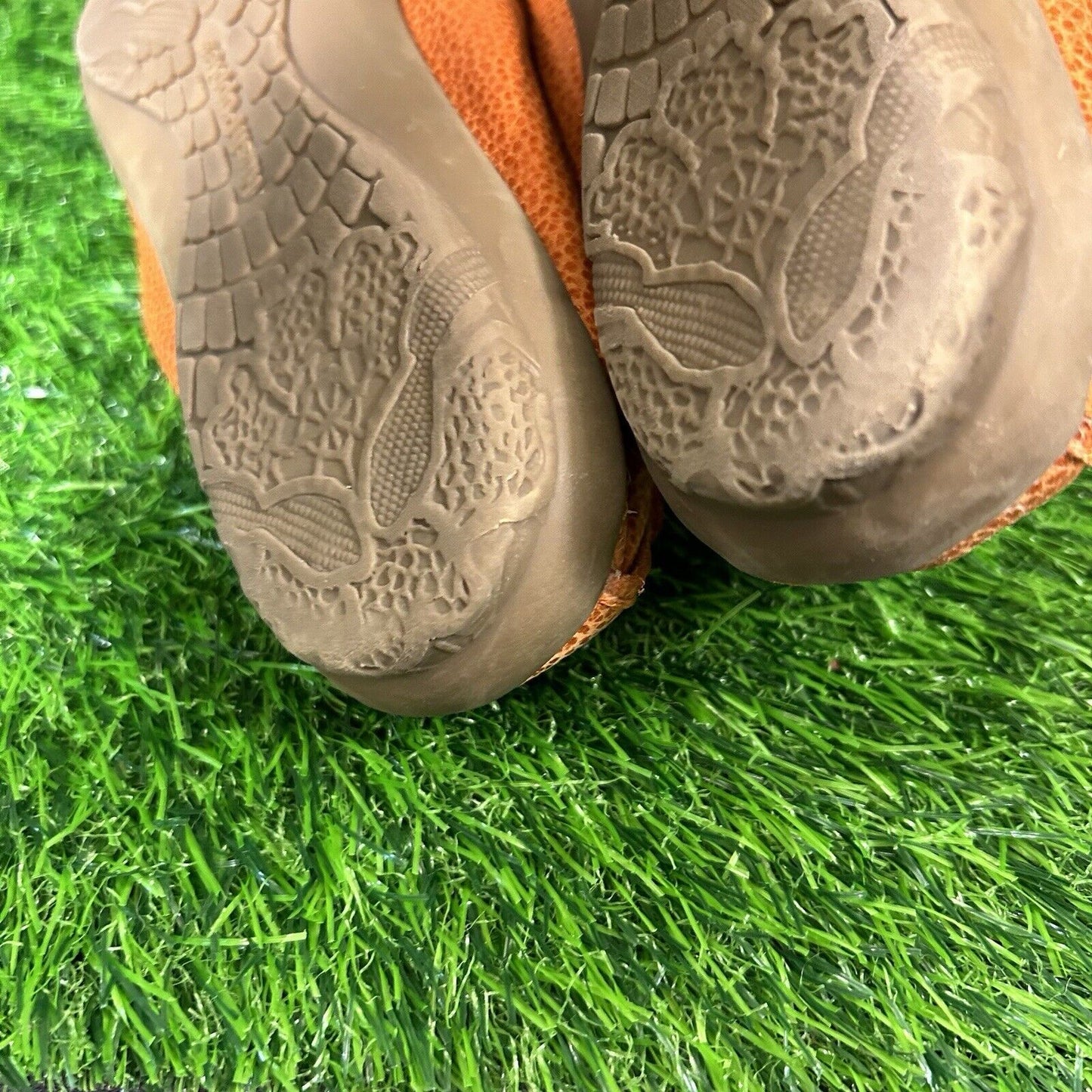 Hush Puppies Ceil Flats Womens 9 M Orange Pebbled Leather Casual Comfort Elastic