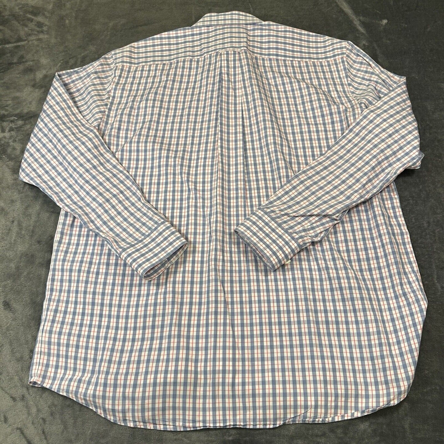 Fairway Greene Shirt Mens Large Blue White Red Check Button Up Long Sleeve Golf
