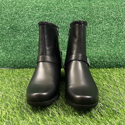 Khombu Madison Boots Womens 8.5 M Black Ankle Fur Lined Warm Outdoor Zip New