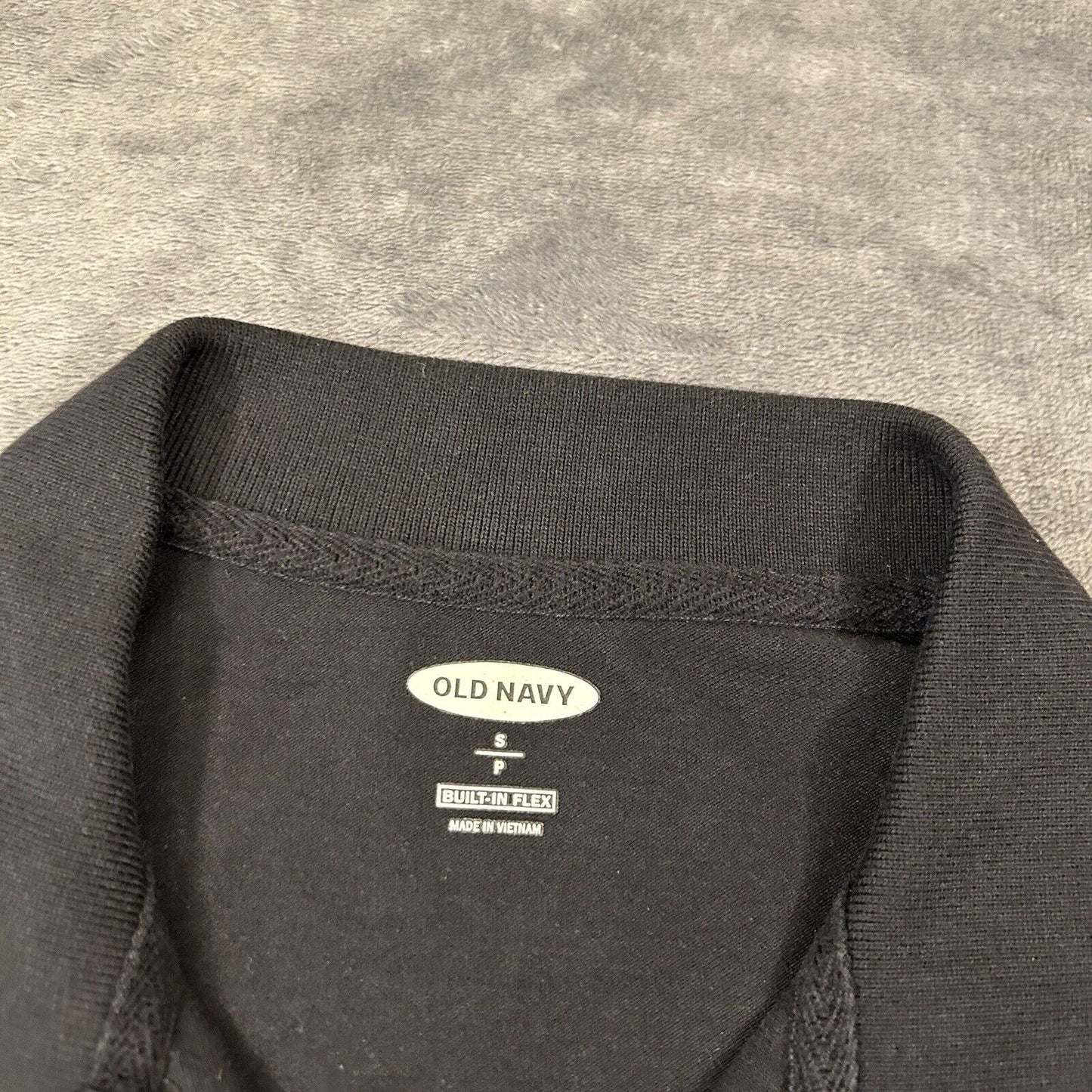 Old Navy Polo Shirt Mens Small Black Short Sleeve Golf Casual Work Flex