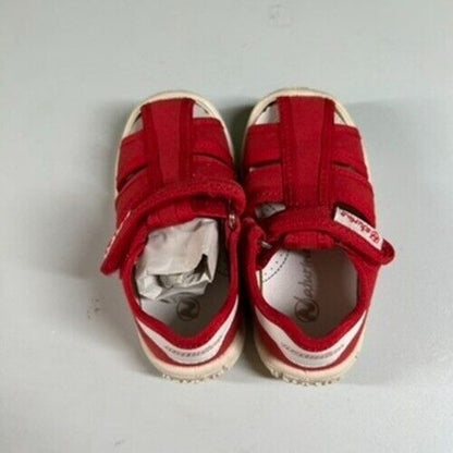 Naturino Red Canvas Fisherman Sandals Toddler Shoes Summer Play Size 5.5/6C 22EU