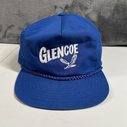 Vintage Glencoe Hat Cap Mens Strap Back Blue Rope Otto Cap Retro Adjustable