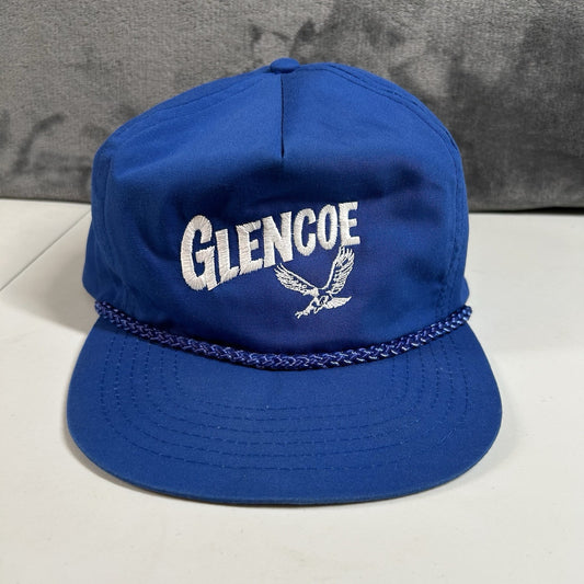 Vintage Glencoe Hat Cap Mens Strap Back Blue Rope Otto Cap Retro Adjustable