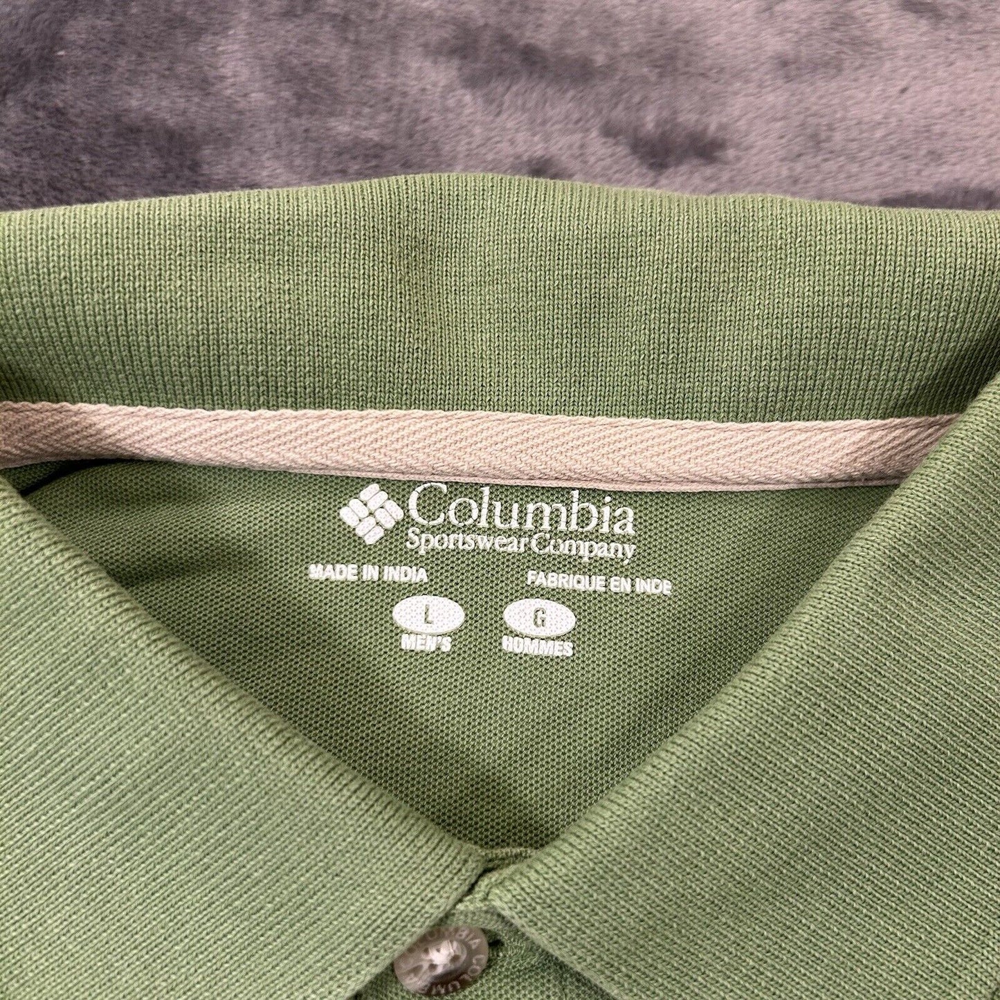 Columbia Polo Shirt Mens Large Green Short Sleeve Casual Work Outdoor