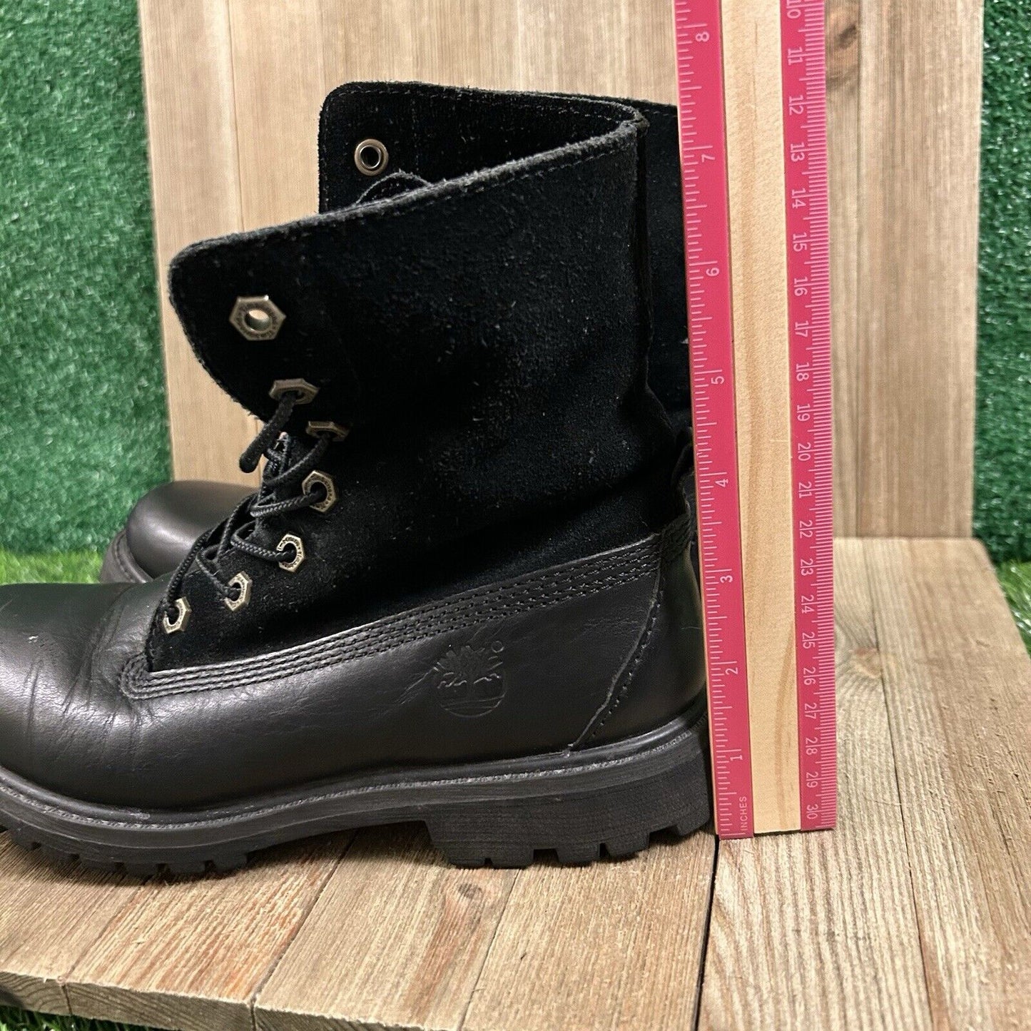 Timberland Authentics Boots Womens 6 M Black Ankle Leather Outdoor Lace Up