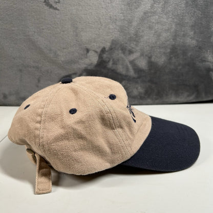 Vintage Pillsbury Baseball Hat Cap Mens Strap Back Beige Blue Retro Adjustable