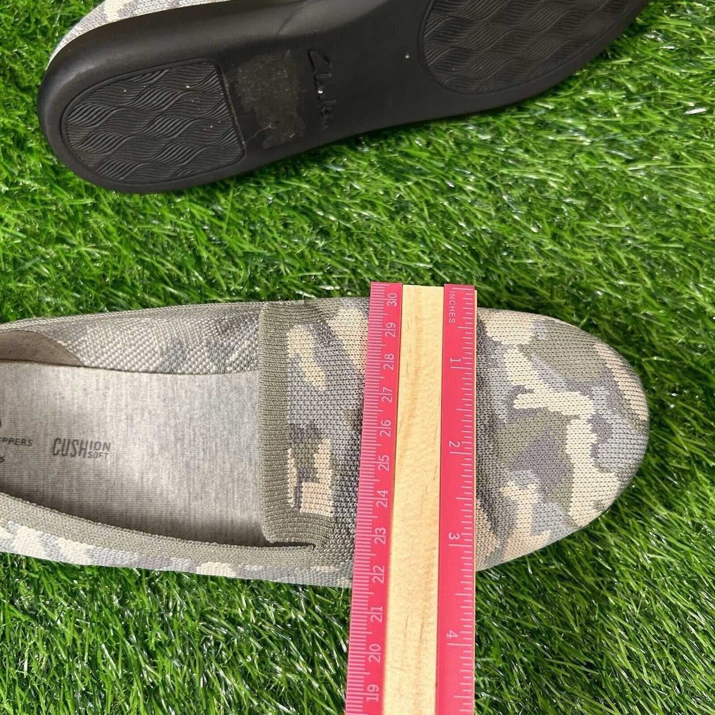 Clarks Cloudsteppers Carly Dream Loafer Womens 8 M Gray Camo Shoes Comfort