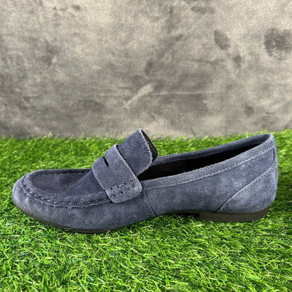 Born Malena Loafer Womens 6.5 M Blue Suede Leather Shoes Slip On Casual Comfort