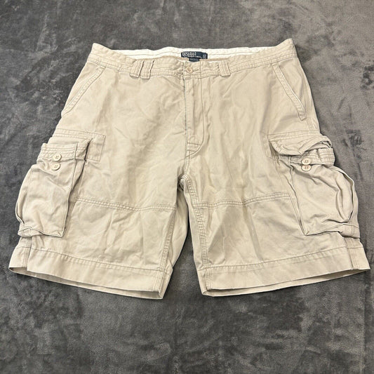 Polo Ralph Lauren Shorts Mens 40” Light Brown Cargo Casual Outdoor Hiking Pocket