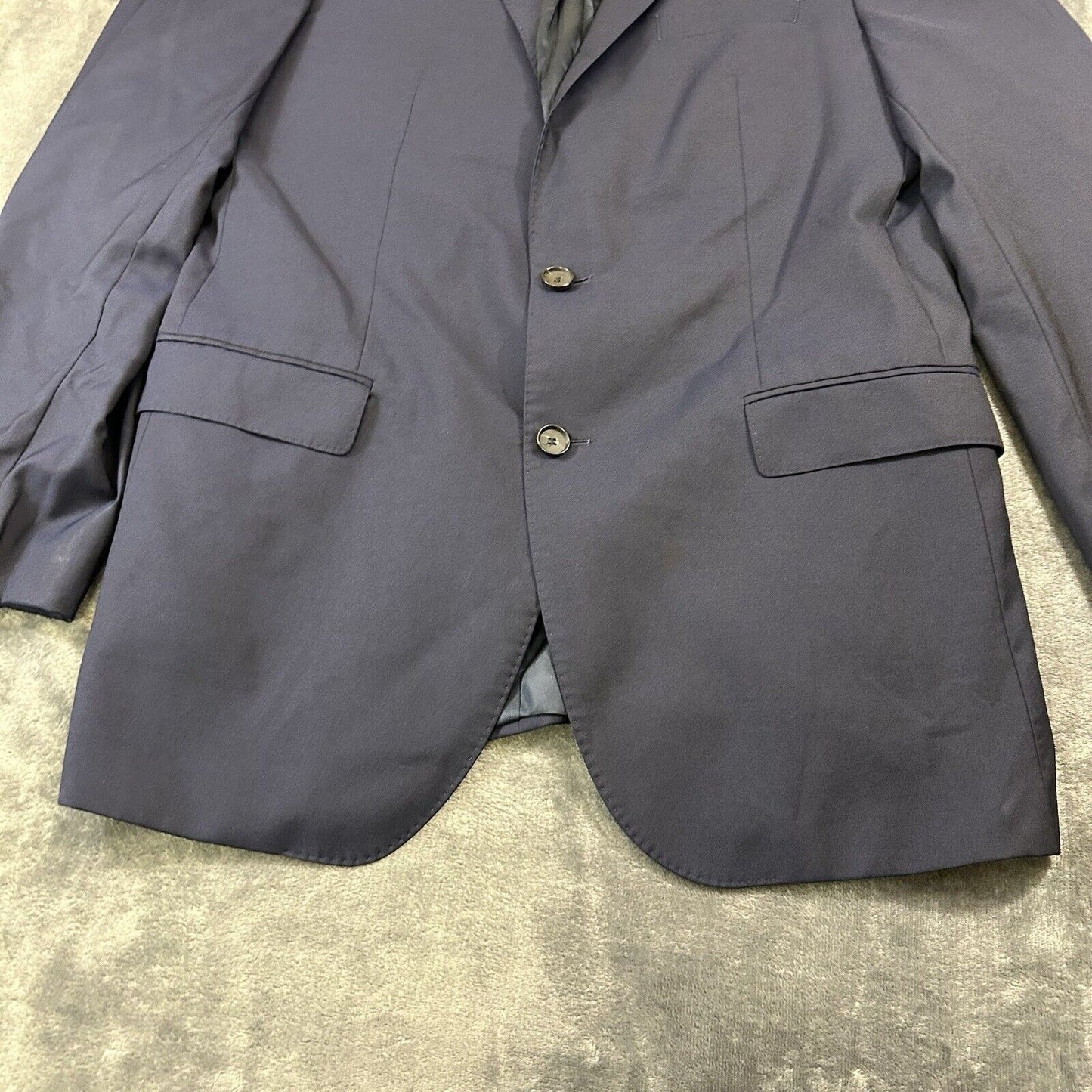 Hugo Boss Blazer Mens 42L Blue Wool Super 110 Sport Coat Suit Jacket Made Italy