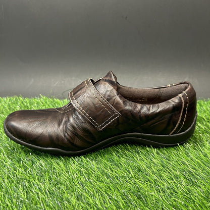 Clarks Artisan Shoes Womens 7 M Brown Black Loafer Flats Leather Slip On Strap