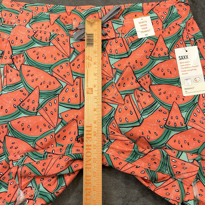 SAXX Betawave 2N1 Board Shorts Men 34" Red Watermelon AOP Drawstring Swim NEW