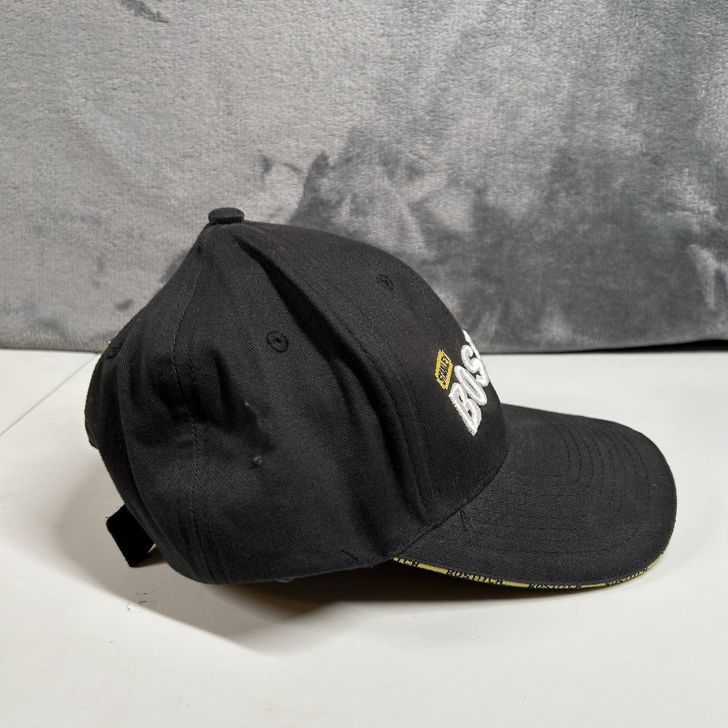 Stanley Bostitch Fasteners Baseball Hat Cap Mens Strap Back Black Adjustable