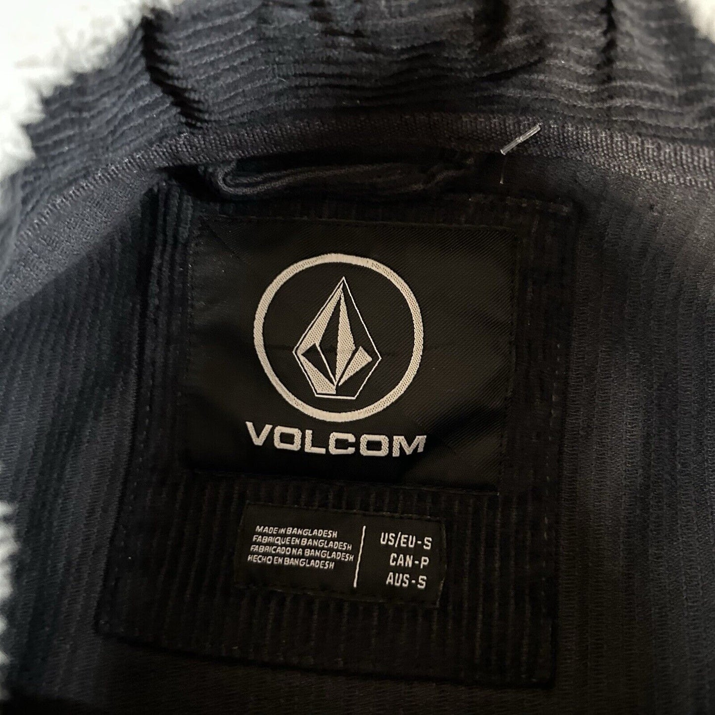 Volcom Halecrest Corduroy Jacket Mens Small Black Full Zip Trucker Outdoor NEW