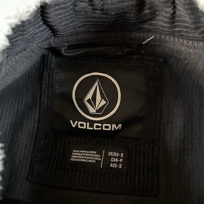 Volcom Halecrest Corduroy Jacket Mens Small Black Full Zip Trucker Outdoor NEW