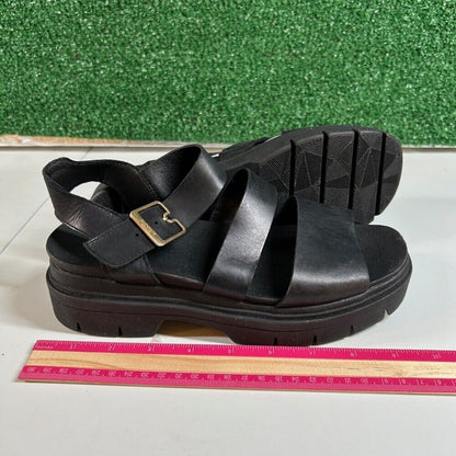 Dr Scholls Trekkie Platform Sandals Lug Sole Ankle Strap Buckle Casual Womens 7M