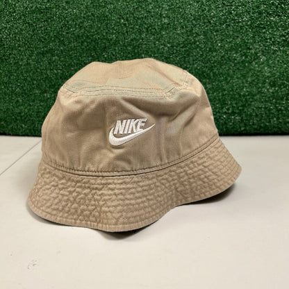 Nike Apex Bucket Hat Mens Medium Tan White Swoosh Outdoor Casual Y2K NEW