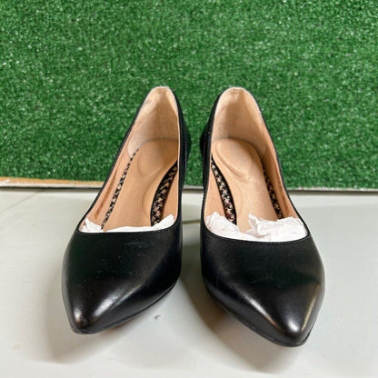 Rockport Pointed Toe Pumps Classic Stiletto Heel Career Leather Shoes Womens 5