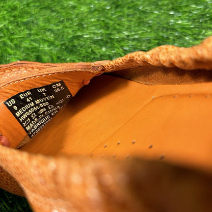 Hush Puppies Ceil Flats Womens 9 M Orange Pebbled Leather Casual Comfort Elastic