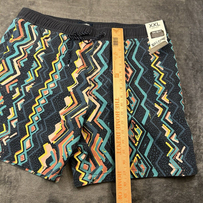 Billabong Board Shorts Men XXL 2XL 38" Blue Black Striped Drawstring Boardie NEW