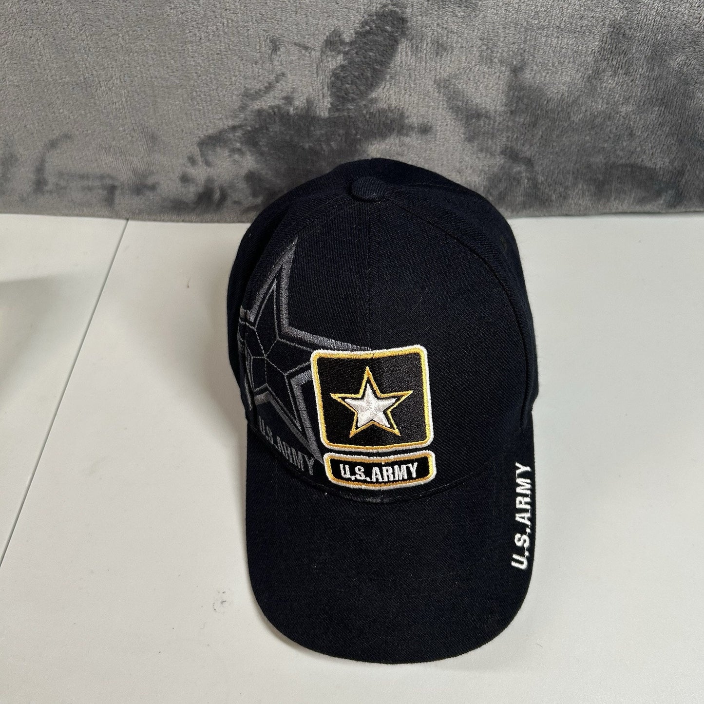 US Army Baseball Hat Cap Mens Strap Back Dark Navy Acrylic Santo Cap Adjustable