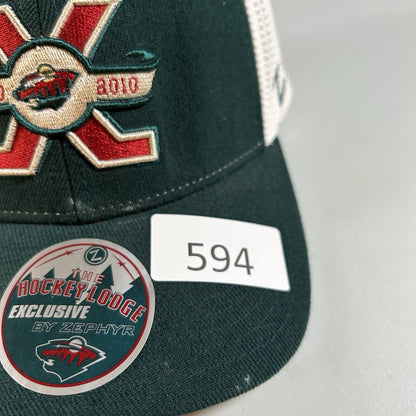 Minnesota Wild Hat Cap Mens Small Green Beige Zephyr Z-fit Hockey Lodge NHL New