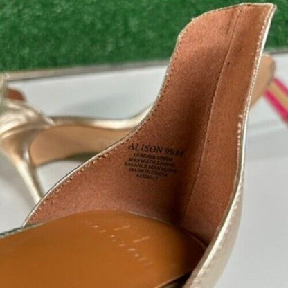H by Halston Alison Heels Gold Metallic Stiletto Evening Party Shoes Women 9.5 M