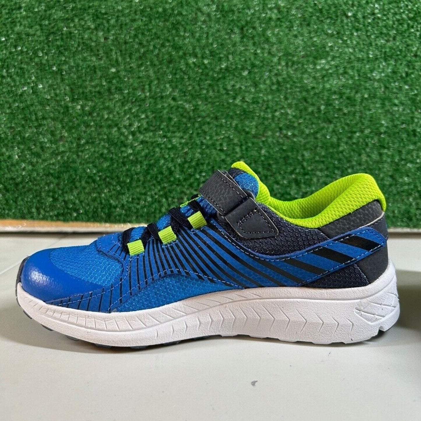 Saucony Velocer Hook & Loop Running Shoes Sneakers Blue/Green Kids Size 2Y