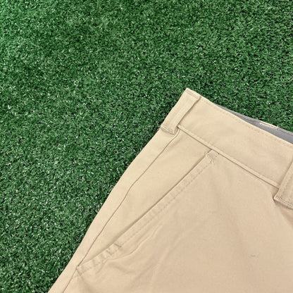 Club Room Chino Shorts Mens 30" Beige 4 Way Stretch Casual Comfort Golf New