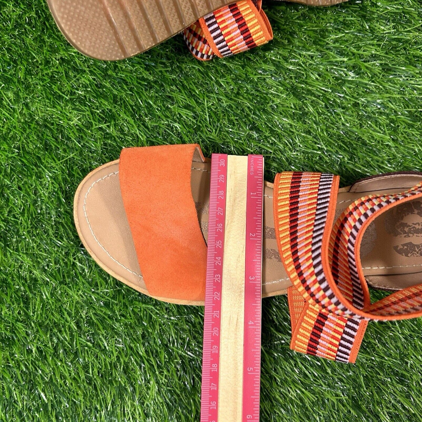 Sorel Ella Zing Sandals Womens 6.5 Orange Red Criss Cross Strappy Casual Comfort