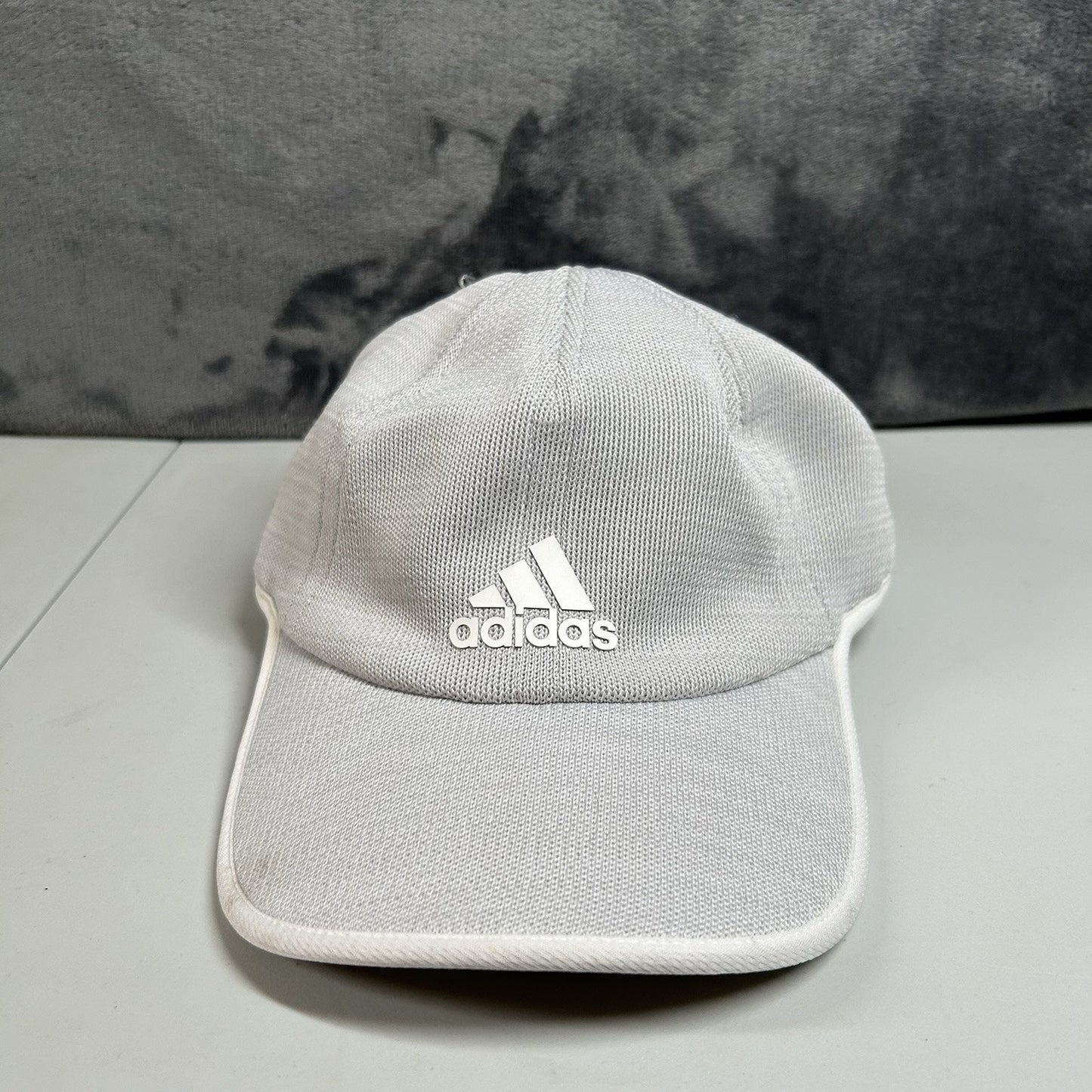 Adidas Climacool Mesh Hat Cap Mens Gray White Lightweight Running Adjustable