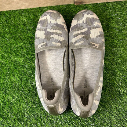 Clarks Cloudsteppers Carly Dream Loafer Womens 8 M Gray Camo Shoes Comfort