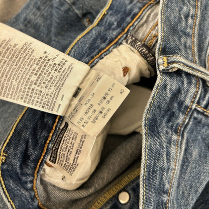 Levis 501 Jeans Mens 36x34" Blue Button Fly Straight Leg Denim Pants Casual Work