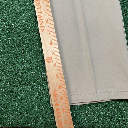 Izod Saltwater Chino Pants Men 30x32" Beige Stretch Pleated Straight Stretch NEW