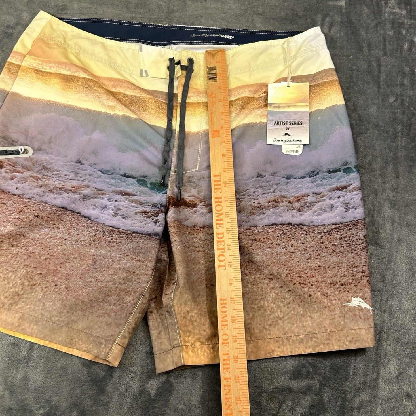 Tommy Bahama Board Shorts Mens 40" Yellow Blue Molokai Sunset Break Swim NEW