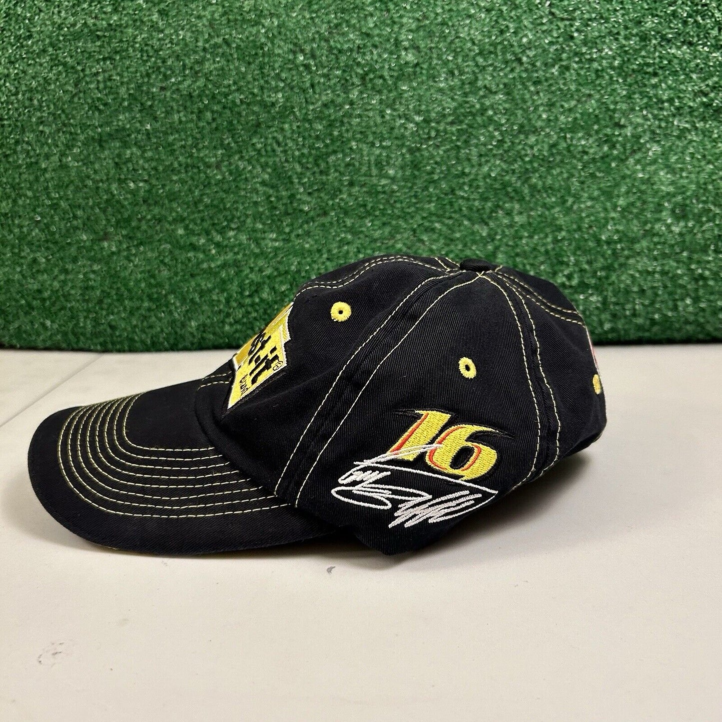 Nascar Post it Baseball Hat Cap Mens Strapback Black Canvas Greg Biffle #16