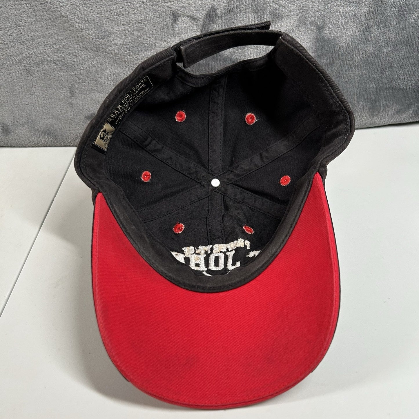 St Johns Hockey Hat Cap Mens Strap Back Brown Red College University Adjustable