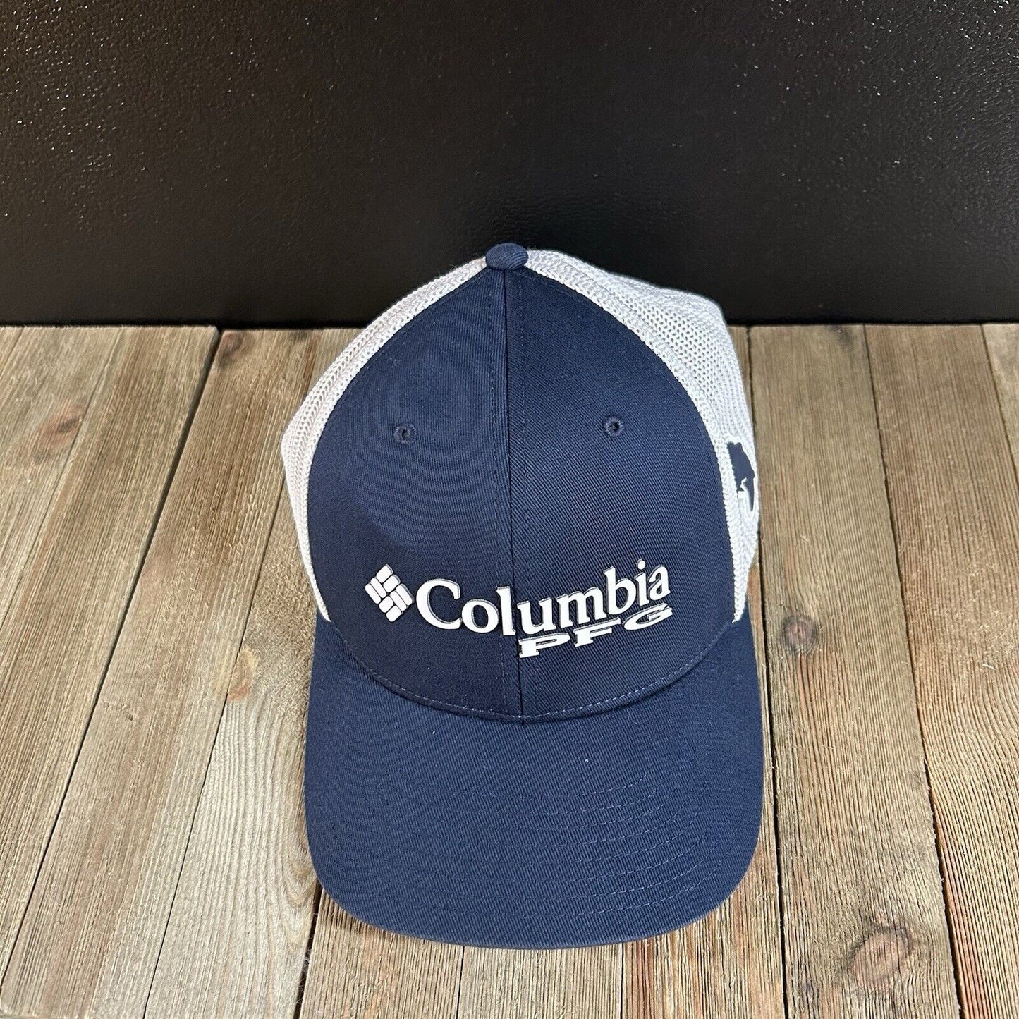 Columbia PFG Baseball Hat Cap Mens Large / Extra Large Navy White Fish Outdoor